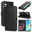 For Samsung Galaxy A16 5G / A16 4G Stand Case Shockproof Leather Wallet Phone Cover - Black - 7