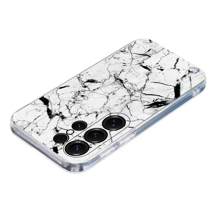 For Samsung Galaxy S25 Ultra Case Marble Pattern Printing Soft TPU Phone Cover - White - 4
