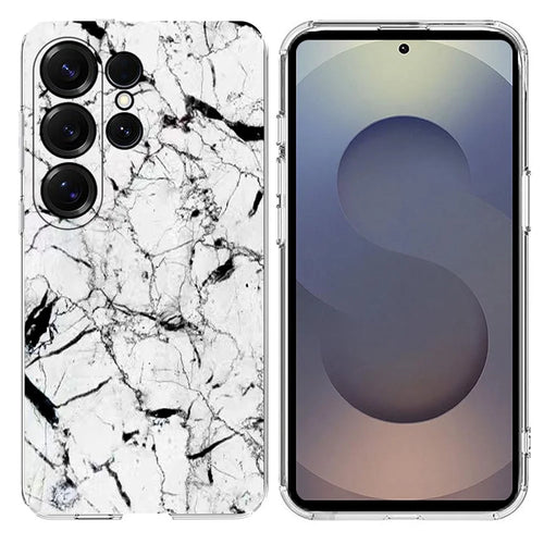For Samsung Galaxy S24 Ultra Case Marble Pattern Printing Soft TPU Phone Cover - White - 1
