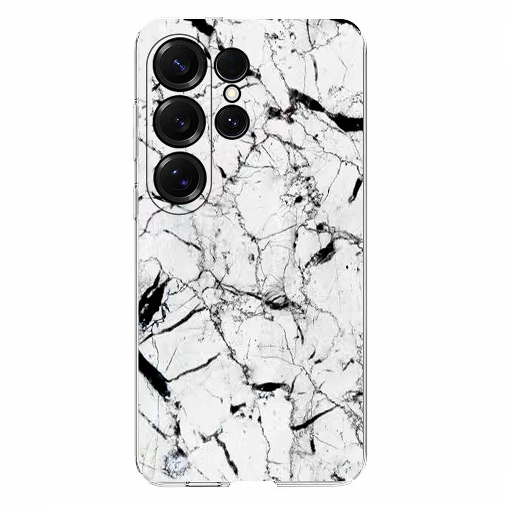 For Samsung Galaxy S24 Ultra Case Marble Pattern Printing Soft TPU Phone Cover - White - 2