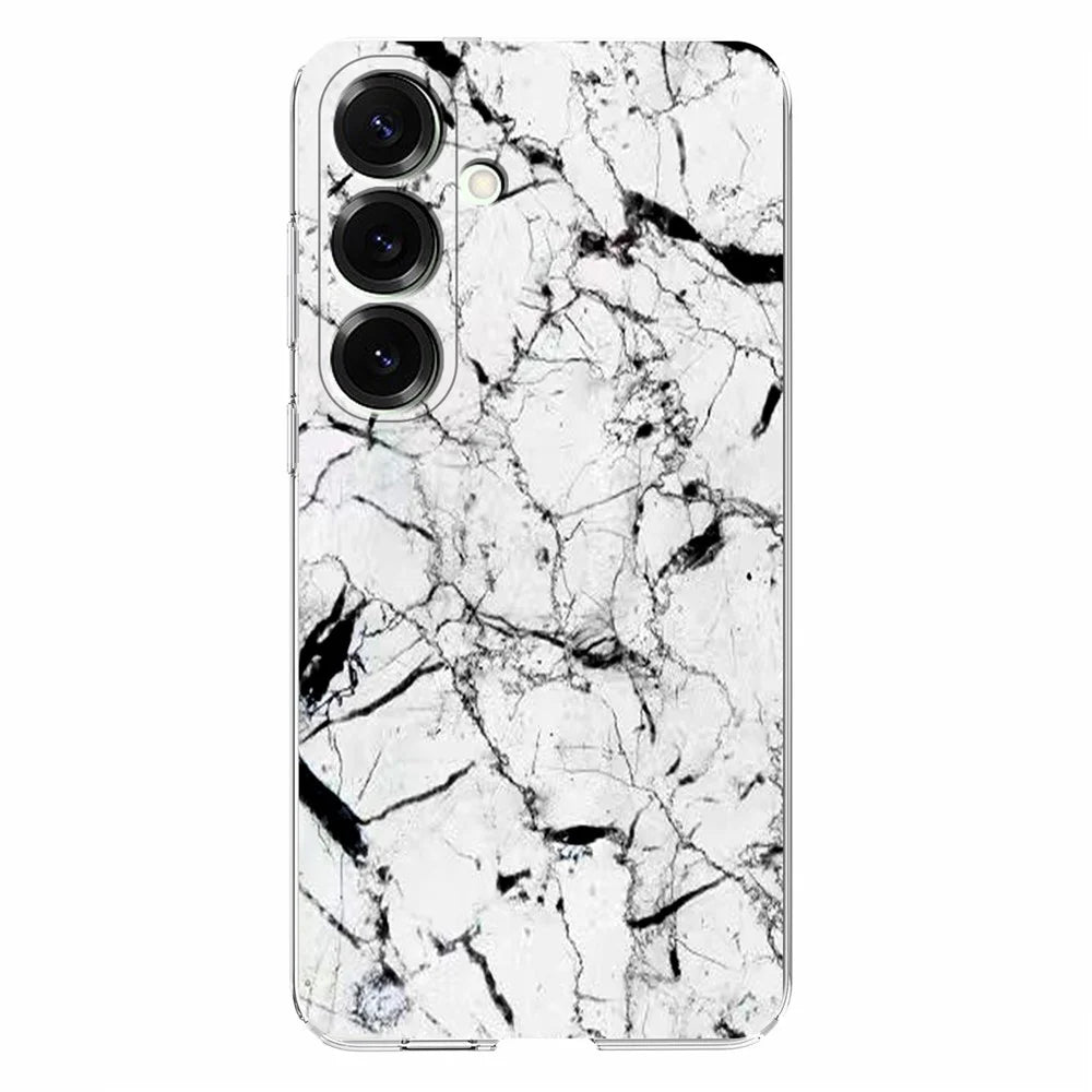 For Samsung Galaxy S25 / S24 Case Marble Pattern Printing Soft TPU Phone Cover - White - 2