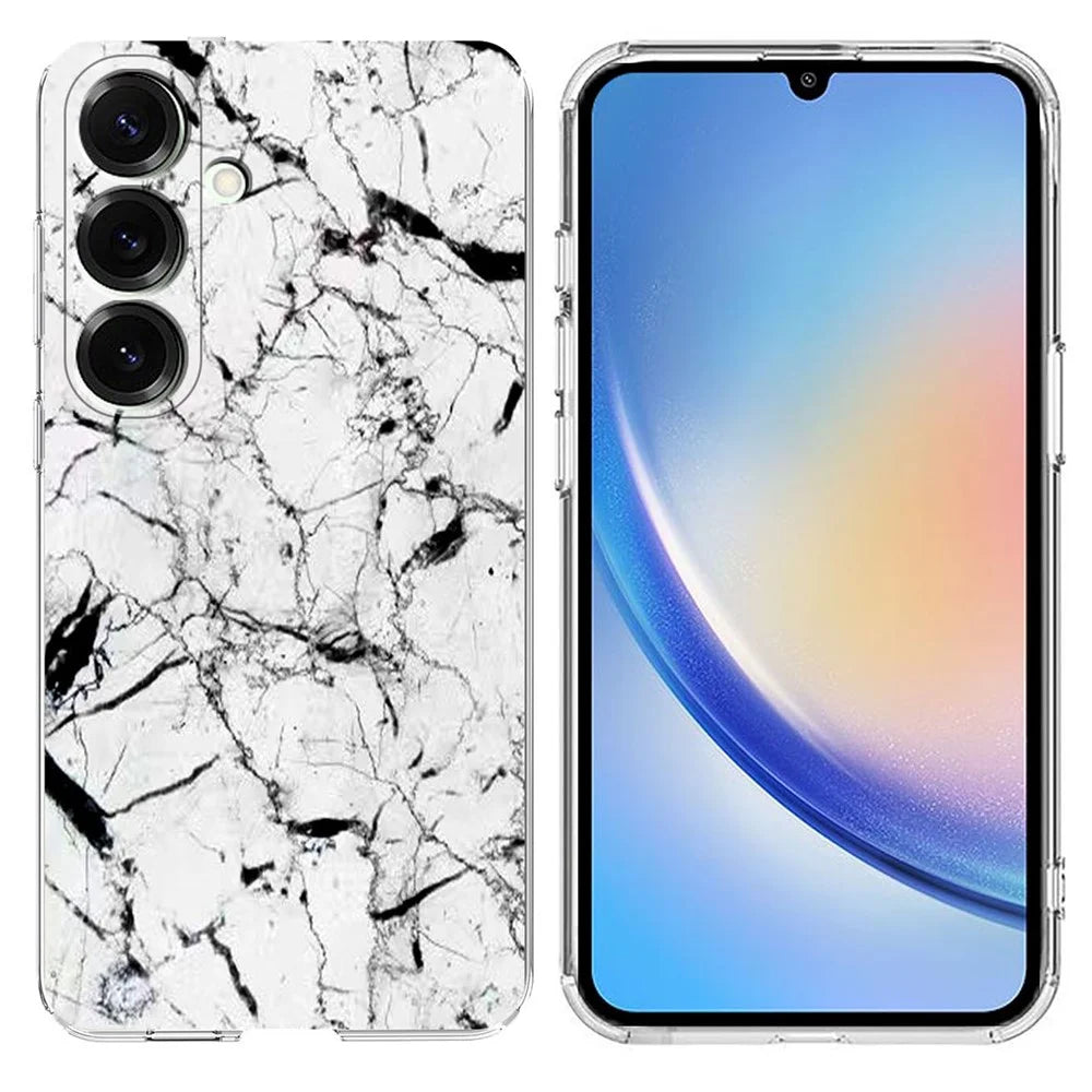 For Samsung Galaxy A05s 4G Case Marble Pattern Printing Soft TPU Phone Cover - White - 1