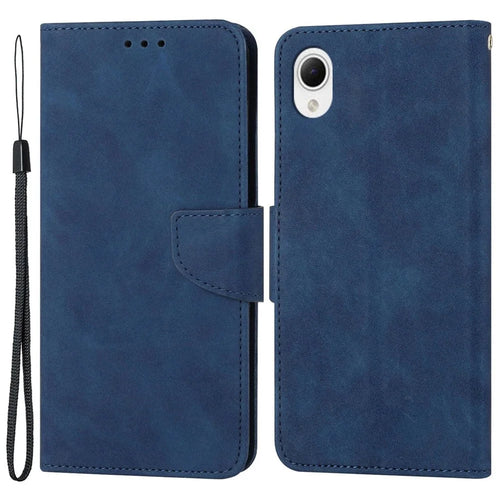 Mobile Phone Case for Samsung Galaxy A23e, Solid Color PU Leather Coated TPU Magnetic Closure Stand Flip Phone Cover - Blue - 1