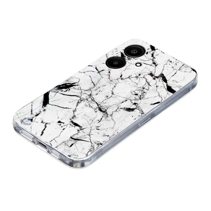 For Samsung Galaxy A08 5G / A08 4G / A07 4G Case Marble Pattern Printing Soft TPU Phone Cover - White - 3