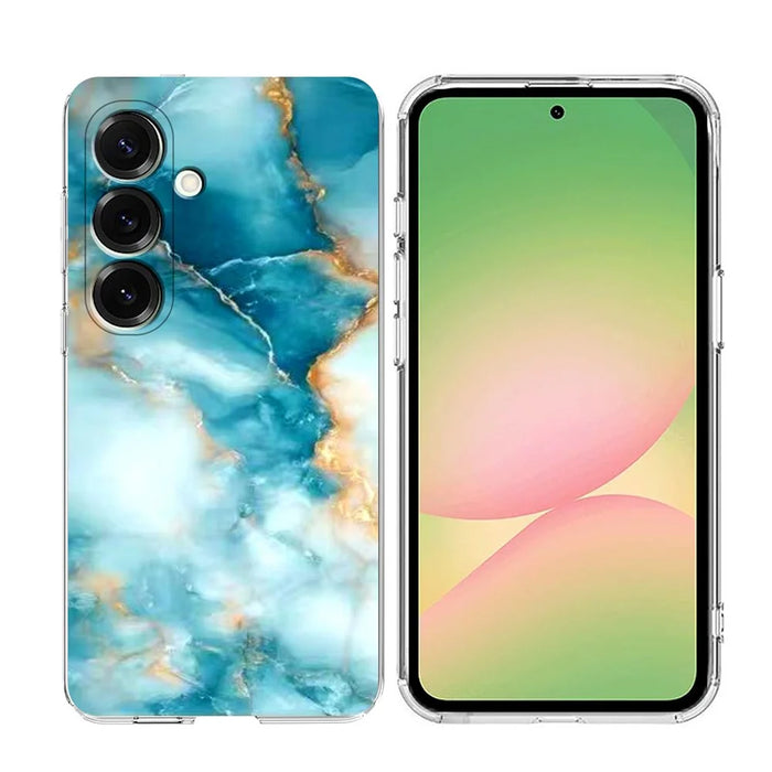 For Samsung Galaxy A35 5G Case Marble Pattern Printing Soft TPU Phone Cover - Blue - 1