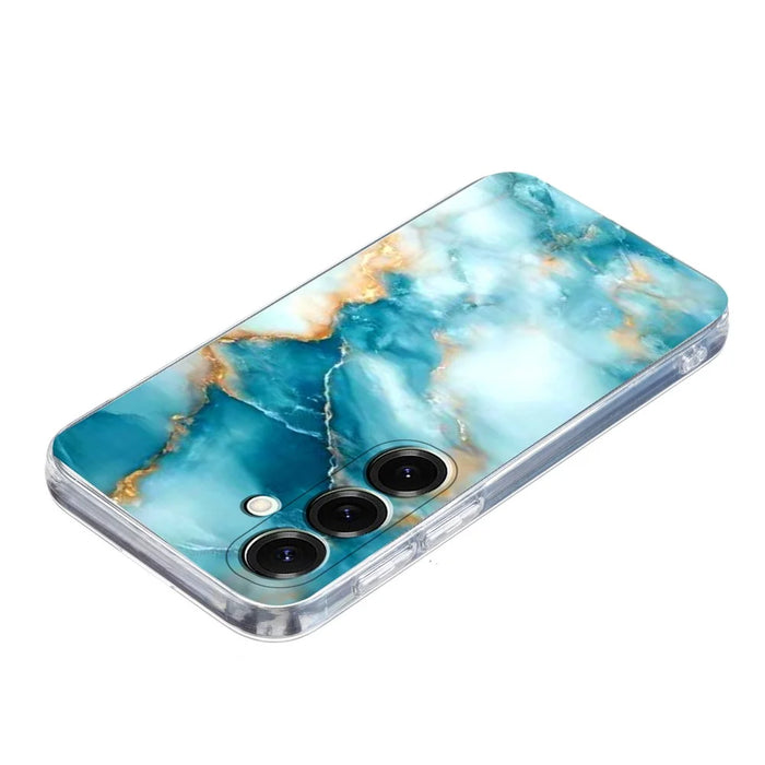 For Samsung Galaxy A35 5G Case Marble Pattern Printing Soft TPU Phone Cover - Blue - 4
