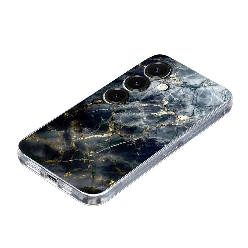 For Samsung Galaxy A25 5G (Global) (161.0mm) Case Marble Pattern Printing Soft TPU Phone Cover - Black - 3