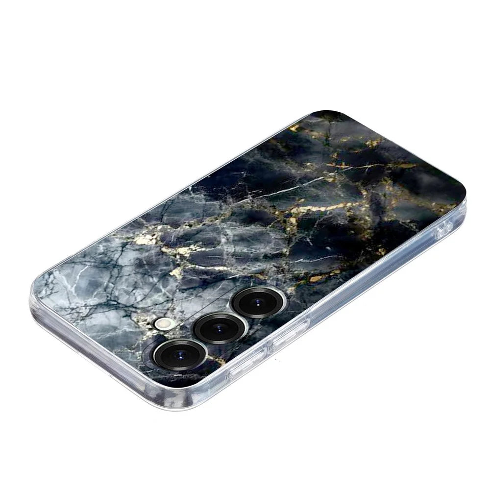 For Samsung Galaxy A25 5G (Global) (161.0mm) Case Marble Pattern Printing Soft TPU Phone Cover - Black - 4