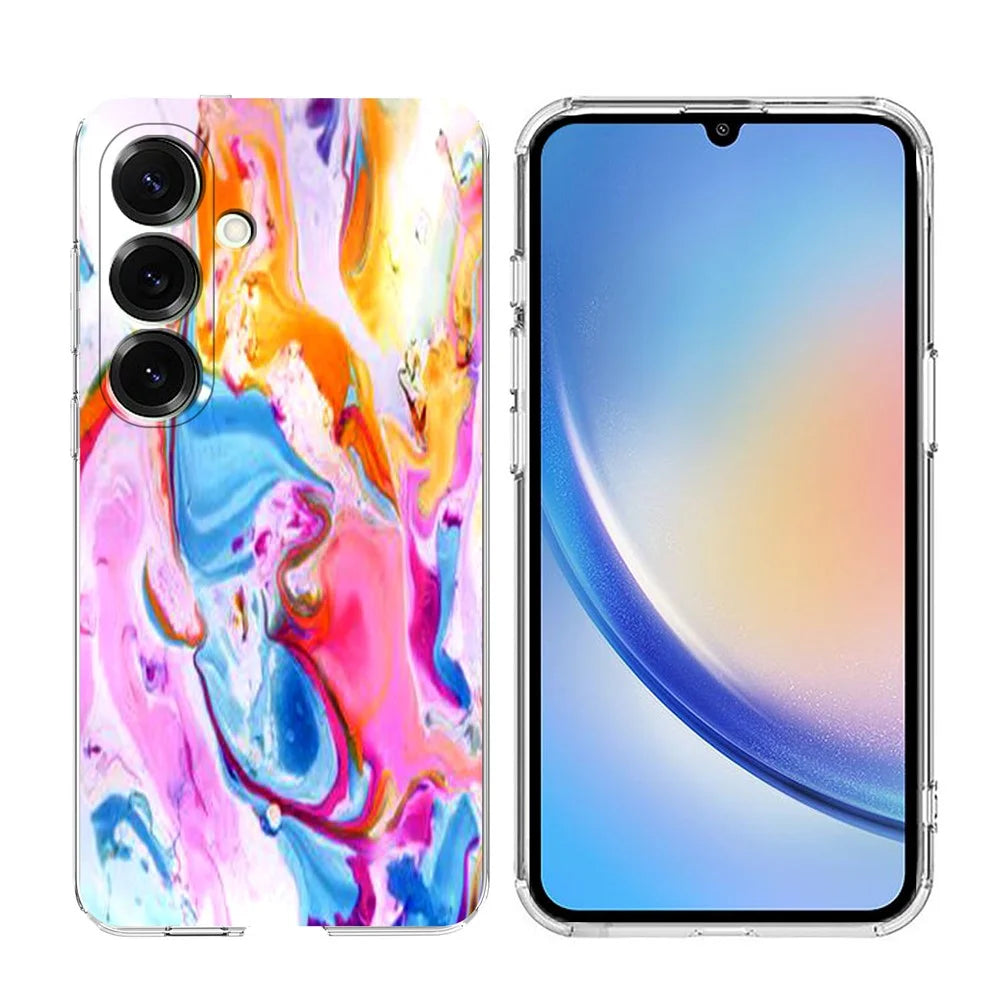 For Samsung Galaxy A54 5G Case Marble Pattern Printing Soft TPU Phone Cover - Colorful - 1