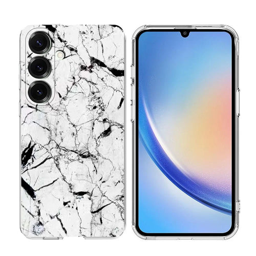For Samsung Galaxy A14 5G / A14 4G Case Marble Pattern Printing Soft TPU Phone Cover - White - 1
