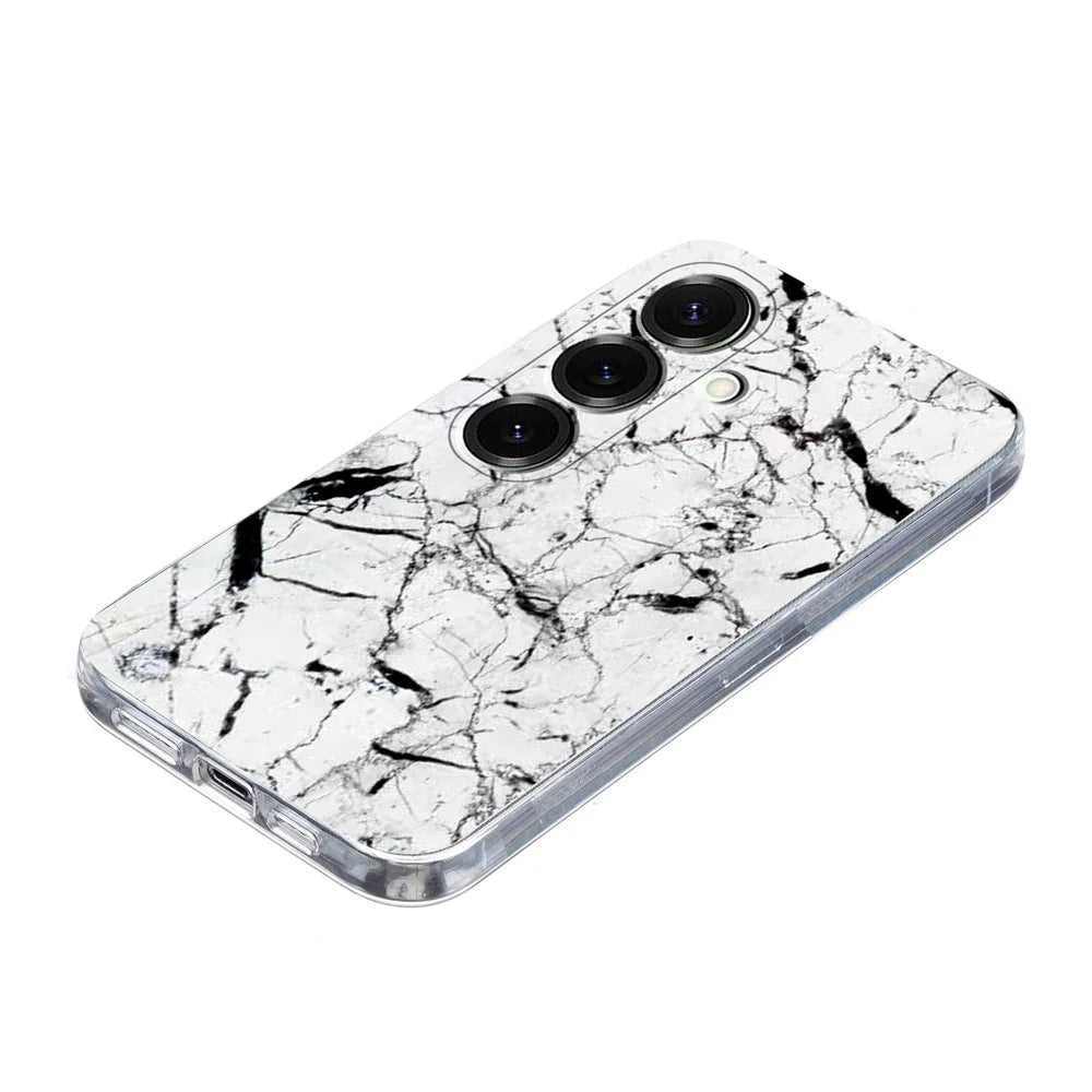 For Samsung Galaxy A14 5G / A14 4G Case Marble Pattern Printing Soft TPU Phone Cover - White - 3