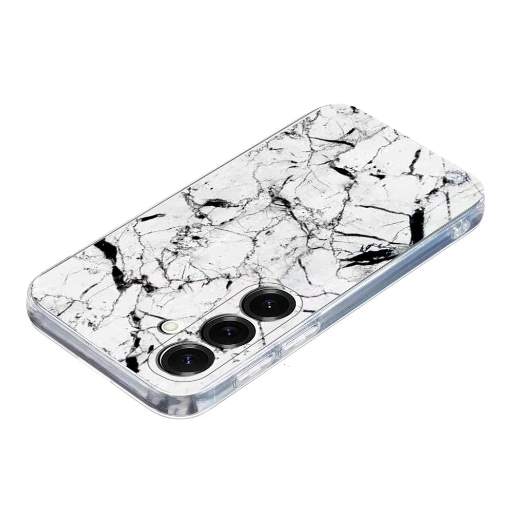 For Samsung Galaxy S24 FE Case Marble Pattern Printing Soft TPU Phone Cover - White - 4