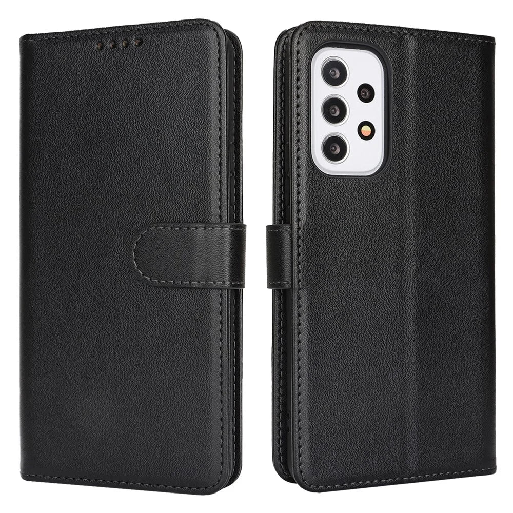 For Samsung Galaxy A33 5G Stand Case Shockproof Leather Wallet Phone Cover - Black - 1