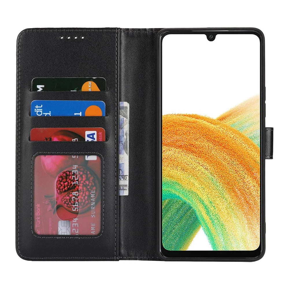 For Samsung Galaxy A33 5G Stand Case Shockproof Leather Wallet Phone Cover - Black - 2