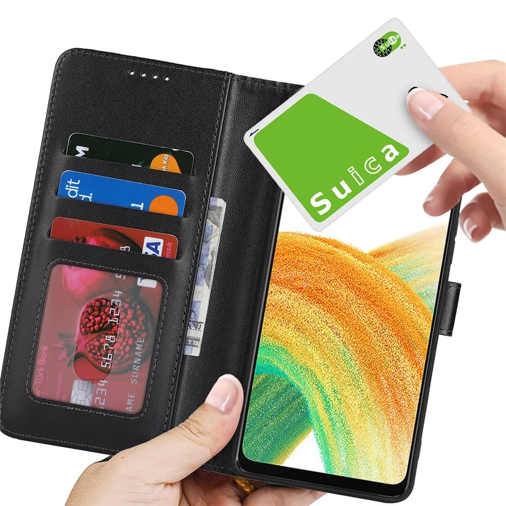 For Samsung Galaxy A33 5G Stand Case Shockproof Leather Wallet Phone Cover - Black - 6