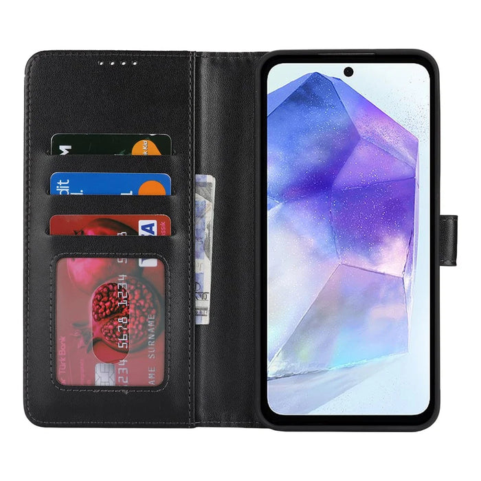For Samsung Galaxy A55 5G Stand Case Shockproof Leather Wallet Phone Cover - Black - 2