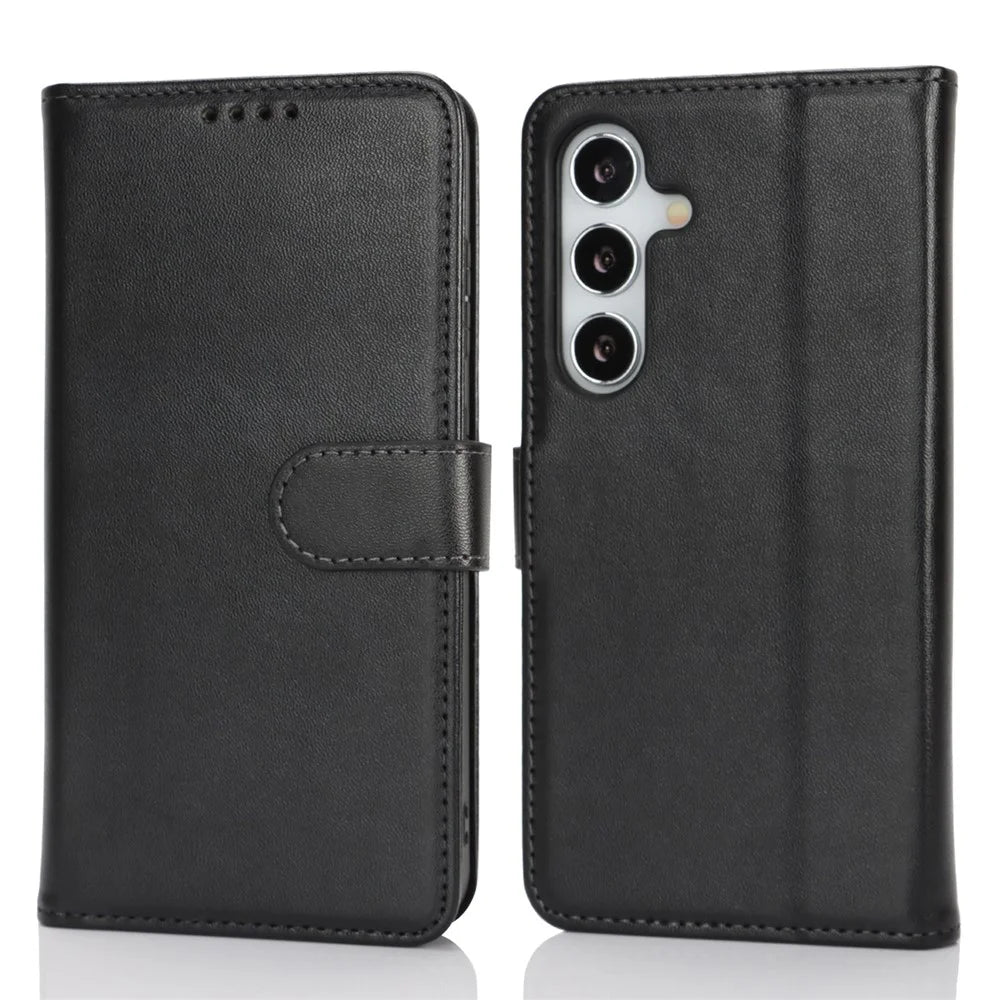For Samsung Galaxy S24 Stand Case Shockproof Leather Wallet Phone Cover - Black - 1
