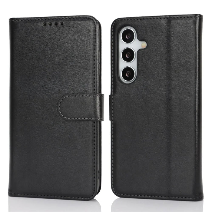 For Samsung Galaxy S24 Stand Case Shockproof Leather Wallet Phone Cover - Black - 1