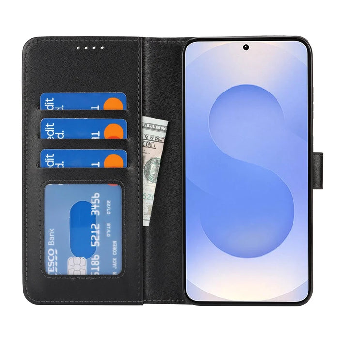 For Samsung Galaxy S24 Stand Case Shockproof Leather Wallet Phone Cover - Black - 2