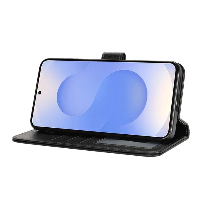 For Samsung Galaxy S24 Stand Case Shockproof Leather Wallet Phone Cover - Black - 3