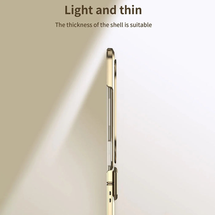 For Samsung Galaxy Z Flip7 FE 5G  /  Flip6 5G Case Hard PC Wing Frame Design Back Phone Cover - Gold - 4