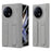 For vivo X Fold2 Case Kickstand Wristband PC Phone Cover with Tempered Glass Film - Grey - 1