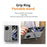 For vivo X Fold2 Case Kickstand Wristband PC Phone Cover with Tempered Glass Film - Grey - 4