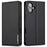 LC.IMEEKE L1 Series for iPhone 17 Case PU Leather Wallet Stand Protective Phone Cover - Black - 1