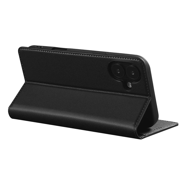 LC.IMEEKE L1 Series for iPhone 17 Case PU Leather Wallet Stand Protective Phone Cover - Black - 4