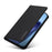 LC.IMEEKE L1 Series for iPhone Air Case PU Leather Wallet Stand Protective Phone Cover - Black - 5