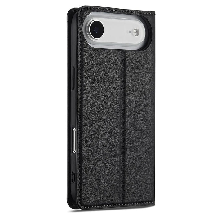 LC.IMEEKE L1 Series for iPhone Air Case PU Leather Wallet Stand Protective Phone Cover - Black - 7