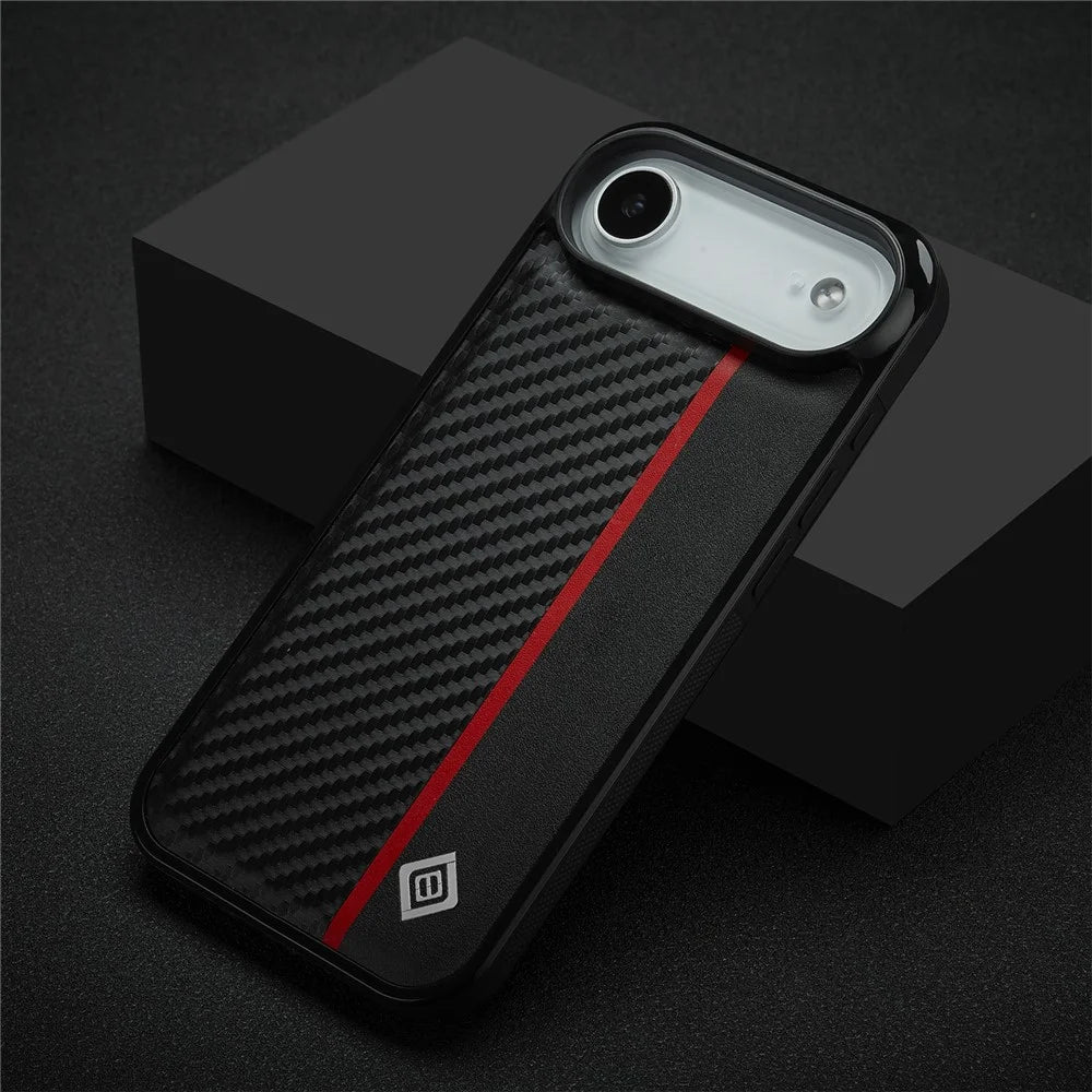 LC.IMEEKE For iPhone Air Case Carbon Fiber Texture Leather + TPU + EVA Phone Cover - 4