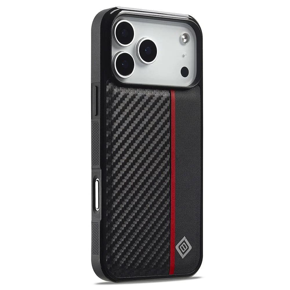 LC.IMEEKE For iPhone 18 Pro / 17 Pro Case Carbon Fiber Texture Leather + TPU + EVA Phone Cover - 5
