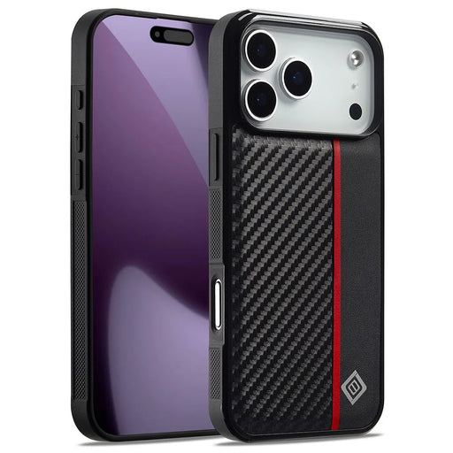 LC.IMEEKE For iPhone 18 Pro Max / 17 Pro Max Case Carbon Fiber Texture Leather + TPU + EVA Phone Cover - 1