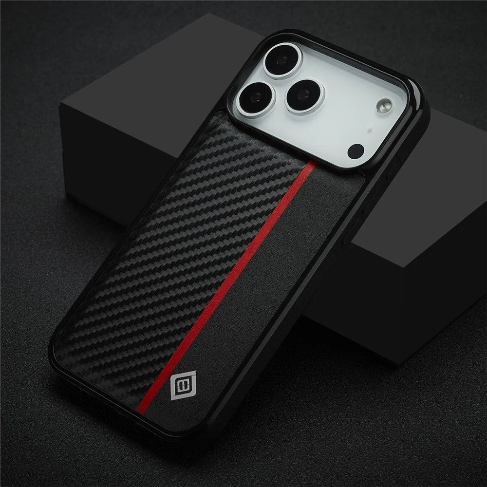 LC.IMEEKE For iPhone 18 Pro Max / 17 Pro Max Case Carbon Fiber Texture Leather + TPU + EVA Phone Cover - 4
