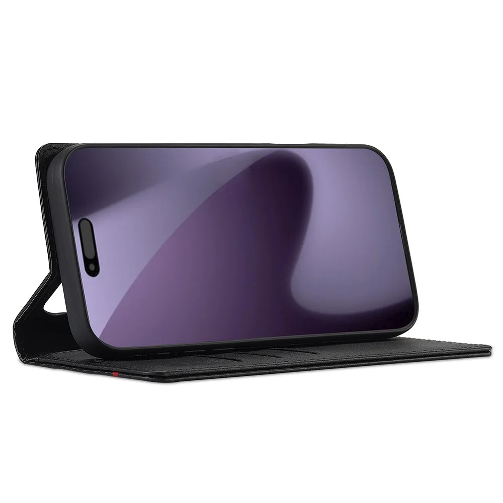 LC.IMEEKE For iPhone 18 Pro Max / 17 Pro Max Wallet Case Carbon Fiber Texture Leather Phone Cover - Horizontal Stripe - 3