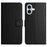 For iPhone 17 Case PU Leather Wallet Phone Cover Litchi Texture, Black - 1