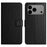 For iPhone 18 Pro / 17 Pro Case PU Leather Wallet Phone Cover Litchi Texture, Black - 1