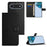 For iPhone Air Case PU Leather Wallet Phone Cover Litchi Texture, Black - 6