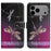 For iPhone 18 Pro / 17 Pro Case Pattern Print PU Leather Wallet Phone Cover Cross Texture - Dragonfly - 1