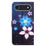For iPhone Air Case Pattern Print PU Leather Wallet Phone Cover Cross Texture - Blue Flower - 5