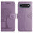 For iPhone Air Case PU Leather Owl Tree Imprinted Wallet Phone Cover with Strap - Purple - 1