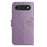 For iPhone Air Case PU Leather Owl Tree Imprinted Wallet Phone Cover with Strap - Purple - 5
