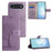 For iPhone Air Case PU Leather Owl Tree Imprinted Wallet Phone Cover with Strap - Purple - 6