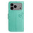 For iPhone 18 Pro Max / 17 Pro Max Case PU Leather Owl Tree Imprinted Wallet Phone Cover with Strap - Cyan - 5