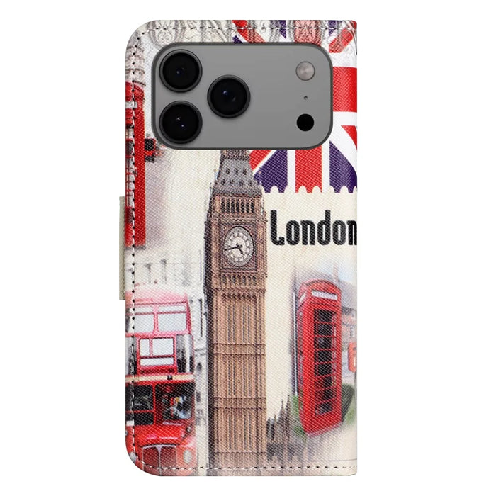 For iPhone 18 Pro / 17 Pro Case Pattern Printing Cross Texture Leather Phone Cover - London Big Ben - 5