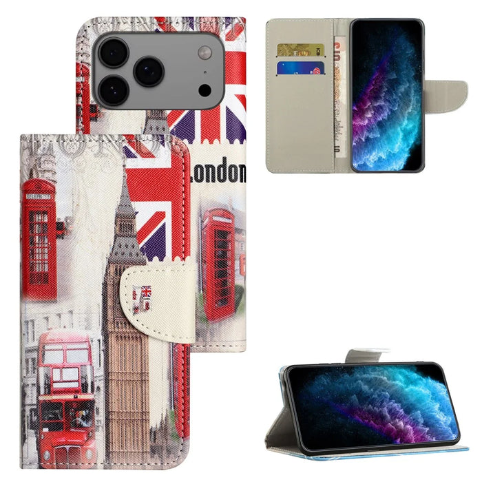 For iPhone 18 Pro / 17 Pro Case Pattern Printing Cross Texture Leather Phone Cover - London Big Ben - 6