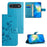 For iPhone Air Case Wallet Stand Imprinted Butterfly Flower PU Leather Phone Cover - Blue - 6