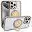For iPhone 15 Pro Magnetic Case Acrylic TPU Phone Back Cover with Kickstand - Desert Gold - 1