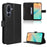 For Samsung Galaxy M36 5G Leather Wallet Case with Strap Diamond Texture Phone Cover - Black - 1